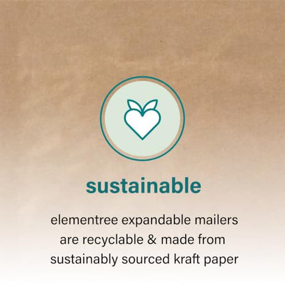 Elementree Small Recyclable Paper Mailers - 11" x 12.5" - 50 Count - Brown Expandable Envelopes & Shipping Bags - Made in the USA - Double-Walled Kraft Paper (00955) - size: Small