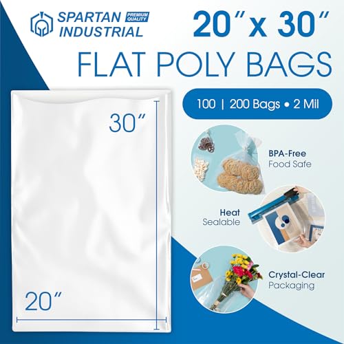 20" X 30" Open-End Flat Poly Bags (100 Count) No Adhesive Strip - size: 20" X 30"