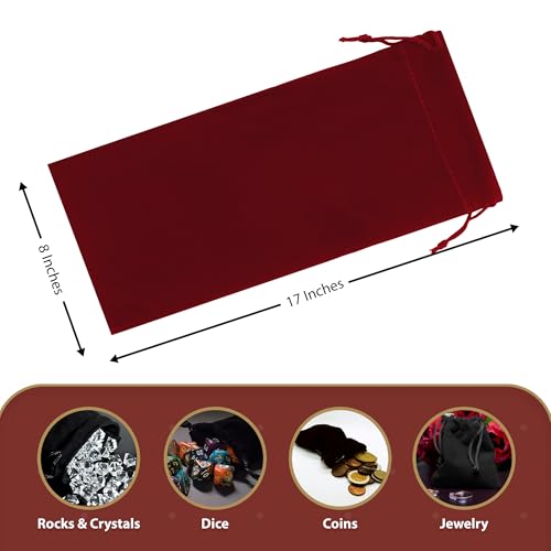 Mandala Crafts 8x17 Maroon Velvet Drawstring Bags for Shoe Dusting Bags - color: Maroon 8X17 Inches, size: 1 Count (Pack of 10)