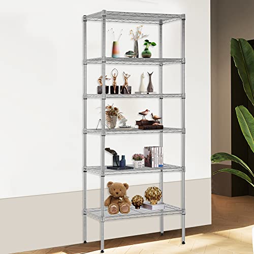 FDW | 6-Tier Wire Shelf | 23" x 13" x 59" | Chrome - color: Chrome, size: 23×13×59