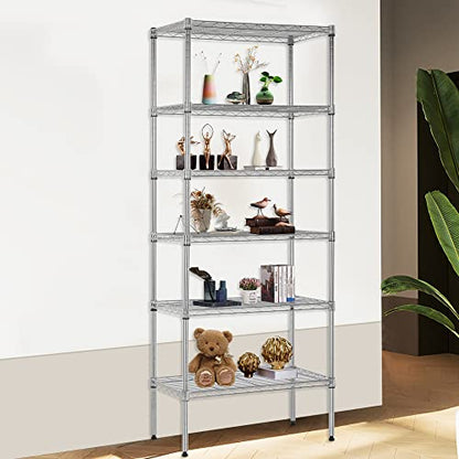 FDW | 6-Tier Wire Shelf | 23" x 13" x 59" | Chrome - color: Chrome, size: 23×13×59