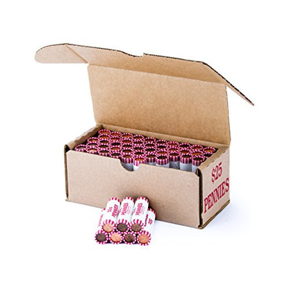 Penny Storage Box Red Holds 50 Wrapped Coin Rolls, 10 boxes - size: 10