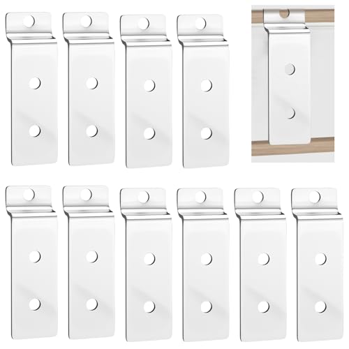 10pcs Slatwall Metal Plate Mount Backplate Mounting Adapter to Make Items Slatwall Compatible Heavy Duty Steel Bracket with 3 Pre-drilled Holes Backplate for Secure Displays (Silver) - style: Silver