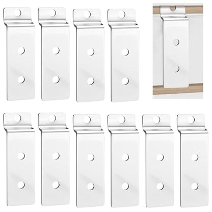 10pcs Slatwall Metal Plate Mount Backplate Mounting Adapter to Make Items Slatwall Compatible Heavy Duty Steel Bracket with 3 Pre-drilled Holes Backplate for Secure Displays (Silver) - style: Silver