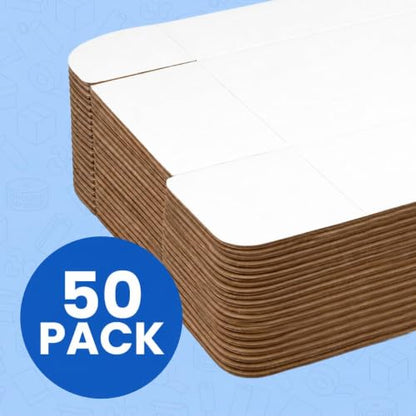 The Boxery Corrugated Mailers White Tuck Shipping Boxes (8x4x3) - size: 8x4x3