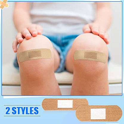 400 Pcs Bandages Bulk Various Sizes Waterproof Adhesive Bandages, 2 Styles - style: 2 Styles