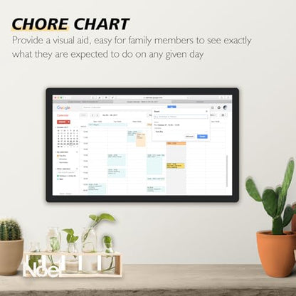 15.6 to 27 inch Touchscreen Digital Calendar & Wall Planners, Smart Whiteboard Calendar for Chore Chart & Work Schedule, Built in Speakers and Camera, Include Wall Mount & Desk Stand (18.5-inch) - size: 18.5-inch