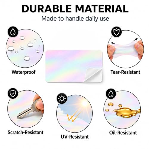 Holographic Pink Thermal Labels 2 × 3 Inch Vinyl Stickers 300 PCS - color: Holographic Pink, size: 2 × 3 Inch