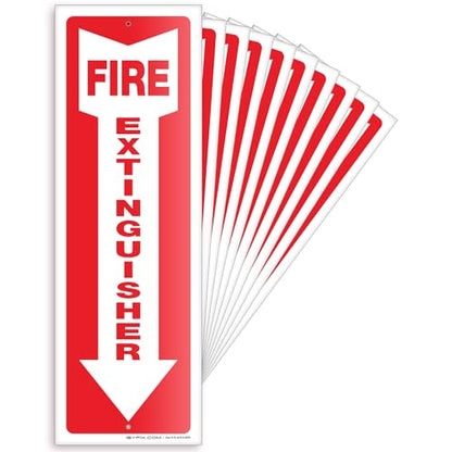 iSYFIX Fire Extinguisher Signs, 4x12 Inch, 10 Pack - color: PLASTIC