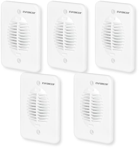 Seco-Larm SH-532BQ Pack of 5 Flush-Mount Multi-Tone Chimes, White Plastic Case, 3 Selectable Chimes, 80~88 dB Adjustable Sound Level, 12~24 VDC Operating Voltage, 130mA@12VDC Current Draw - size: Pack of 5