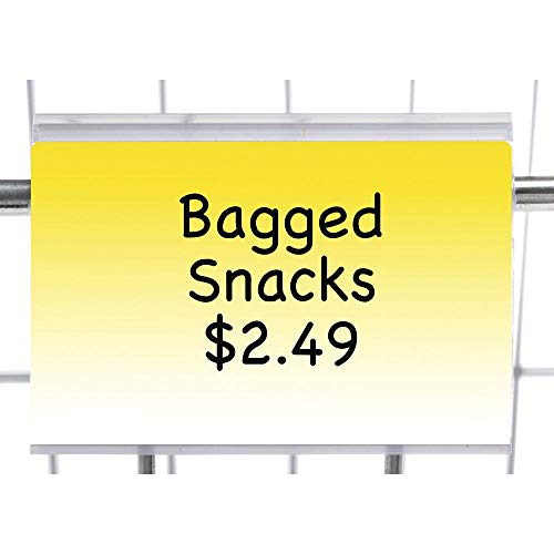 Kost Klip Clear Plastic Snap-On Covered Face Label Holder for Wire Shelves - 2"L x 1 1/4"H, 50 per Bag