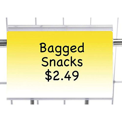 Kost Klip Clear Plastic Snap-On Covered Face Label Holder for Wire Shelves - 2"L x 1 1/4"H, 50 per Bag