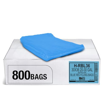 Aluf Plastics 20-30 Gallon 1.2 MIL Blue Industrial Strength Trash Bags - 30" x 36" - Pack of 800 - For Industrial, Home, & Recycling - style: 20-30 Gal, 1.2 Mil, 800 Count