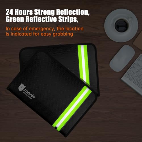 2 Pack 2000°F Fireproof Money Bag, Black, 10.8"x7.4"