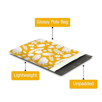 10x13 (100) Thanksgiving Fall Designer Poly Mailers Waterproof Self Sealing Tear Resistant Polymailers Shipping Envelopes Premium Printed Bags For Small Businesses - color: Thanksgiving, size: 10x13
