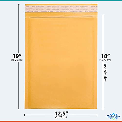 Kraft Bubble Mailers 12.5x19, Self Seal Padded Envelopes #6, 50 Pack - size: 12.5x19.5 / 50 Pack