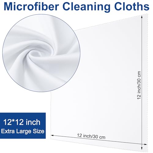 Frienda 12 Pack Large Glass Cleaning Cloth, White - color: White