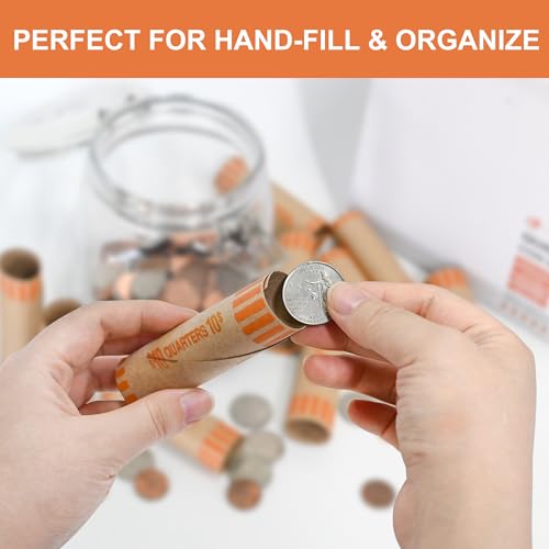 LLIKED 864 PCS Quarters Preformed Coin Roll Wrappers-Quarters - size: 864 Quarters Coin Rolls