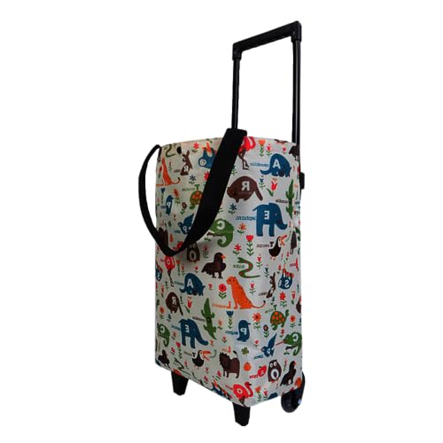 Small Collapsible Shopping Cart,Shopping Cart with Wheels,Folding (XCartoon8) - color: Xcartoon8