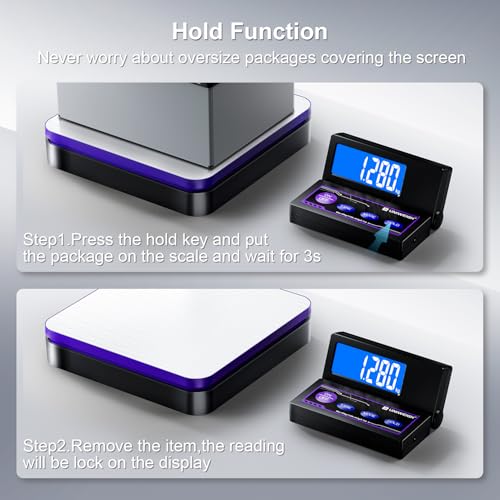 UNIWEIGH Digital Wireless Shipping Postal Scale 110lbs/0.1oz Accurate - color: black+purple+stainless steels