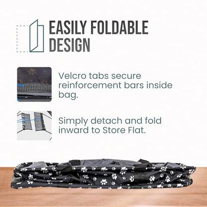 Extra Large Utility Tote Bag - Oversized Collapsible Beach Bag - Dog Paw - color: Dog Paw