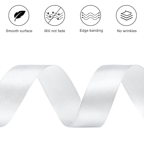 Silver Satin Ribbon, 1 Inch, 50 Yards - color: sliver