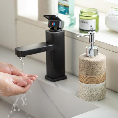 Ceramic Kitchen Dish Soap Dispenser Set with Stainless Steel Pump - color: Beige and White, size: 1xSoap Dispenser
