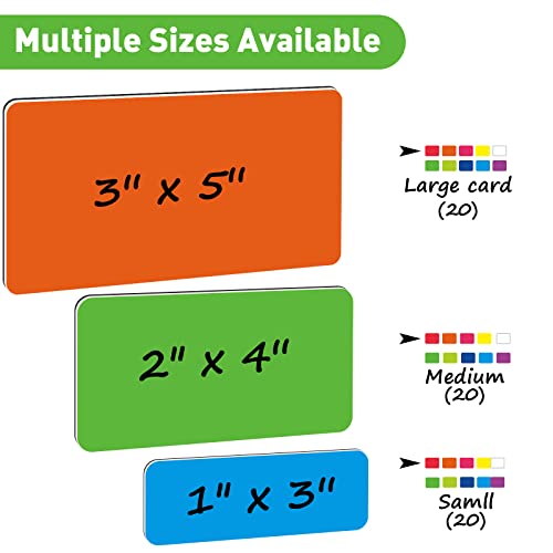 Mimorou 60 Pack 3 Sizes Dry Erase Magnetic Labels for Whiteboard, Rainbow