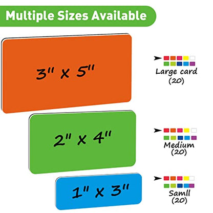 Mimorou 60 Pack 3 Sizes Dry Erase Magnetic Labels for Whiteboard, Rainbow