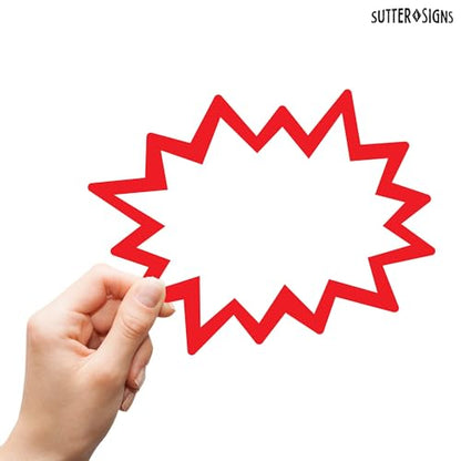 Starburst Signs with Stickers 100pcs - color: White, size: 6x8