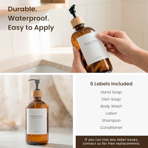 Maisonovo Dish Soap Dispenser - Amber Soap Dispenser Black Bamboo Pumps - color: Amber Black