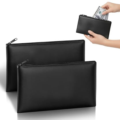 2-Pack Premium Money Bags with Ultra-Durable Zipper 11x6.1 Inch Money Pouch