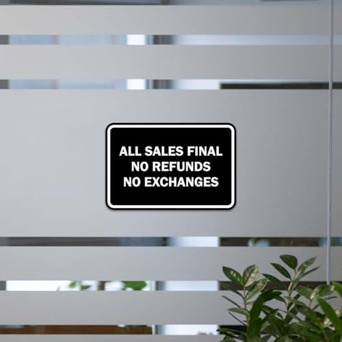 Signs ByLITA Classic Framed All Sales Final No Refunds No Exchanges Sign (Brushed Silver) - Small 1 Pack
