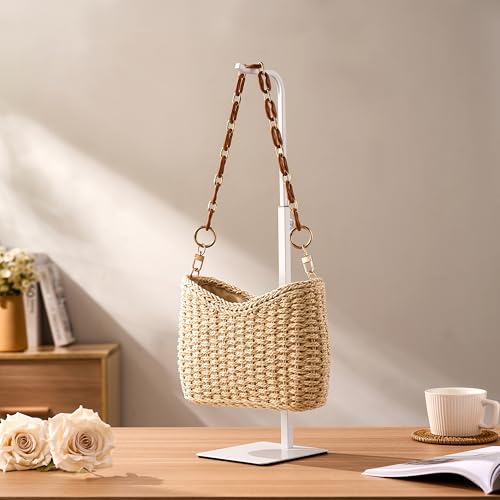 2-Pack Adjustable Tabletop Purse & Banner Display Stands, White - color: White
