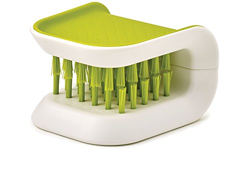 Non-Slip Blade Brush, Knife Cleaner, ABS Cutlery Cleaner, Double Sided - color: Green, size: 1 Count (Pack of 1)