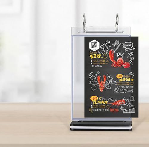 A5 T-shaped multi-page flip acrylic sign holder, menu / photo / advertising / drink display stand