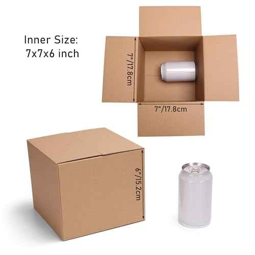 CRUGLA 40 Packs 7x7x6 Shipping Boxes, Brown Mailing Boxes - size: 7x7x6 Inch