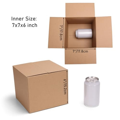 CRUGLA 40 Packs 7x7x6 Shipping Boxes, Brown Mailing Boxes - size: 7x7x6 Inch
