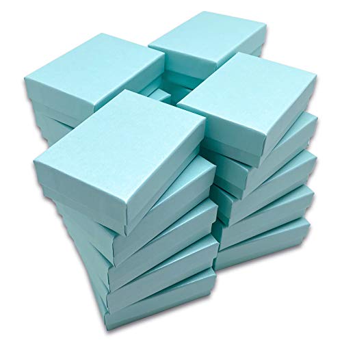 TheDisplayGuys 100 Cardboard Jewelry Gift Boxes with Inserts - Turquoise