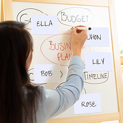 Spakon 50 Pack Dry Erase Blank Magnetic Labels, White, 5.6 x 3.7 Inch