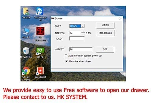 HK SYSTEMS 16inch "Stainless Steel" Front Heavy Duty POS "USB" Interface Cash Drawer with 5Bill/5Coin (BLACK) "NO compatibility with Square POS system for now" - color: 16" POS-USB Black