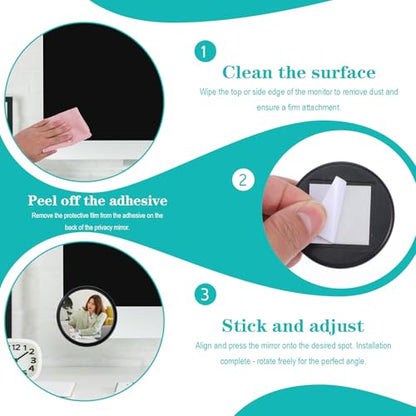 4PCS Office Cubicle Mirrors, 2.3" Adjustable See Behind You Mirror