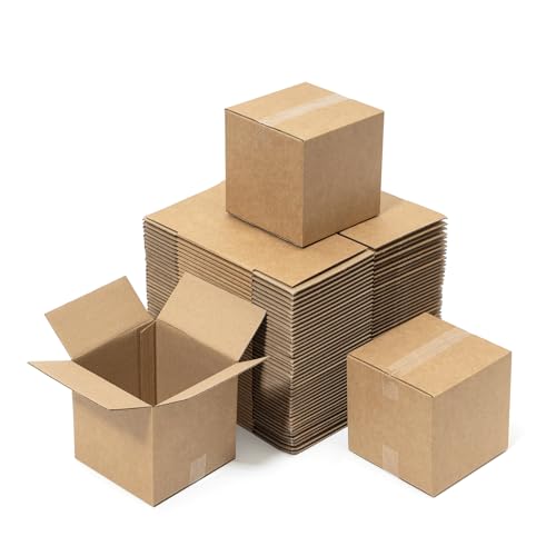Mefleet 4x4x4" Shipping Boxes 50 Pack Small Corrugated Cardboard Box Brown - size: 4x4x4 inches (50 Pack)