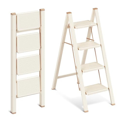 4 Step Ladder, Folding Step Stool with Anti Slip Widened Pedal - size: 4 Step