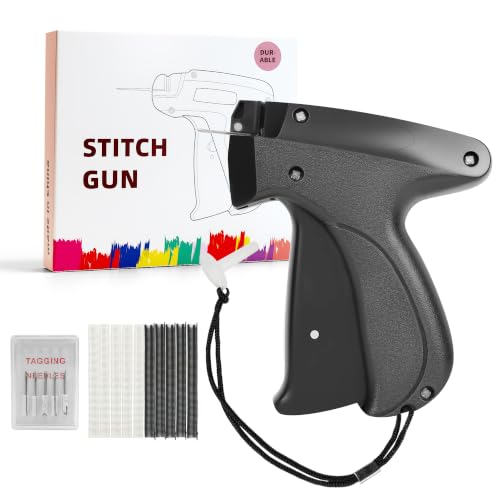 Stitch Gun for Hemming Handheld Stitch Fix Gun Portable Quick Stitch Sewing Gun Alterations Stitch Gun Includes 1,000 Black Fasteners & 1,000 White Fasteners & 6 Needles-(Black) - color: Black