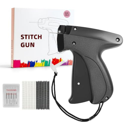 Stitch Gun for Hemming Handheld Stitch Fix Gun Portable Quick Stitch Sewing Gun Alterations Stitch Gun Includes 1,000 Black Fasteners & 1,000 White Fasteners & 6 Needles-(Black) - color: Black