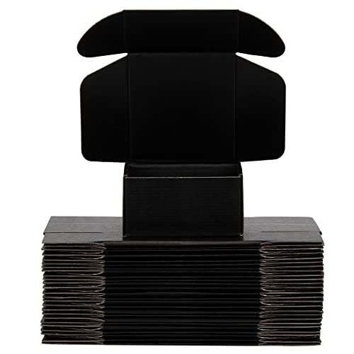 7x5x2 inch Black Shipping Boxes for Small Business- Set of 25 - color: Black, size: 7x5x2