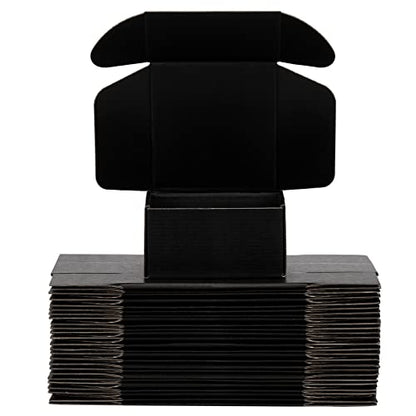 7x5x2 inch Black Shipping Boxes for Small Business- Set of 25 - color: Black, size: 7x5x2