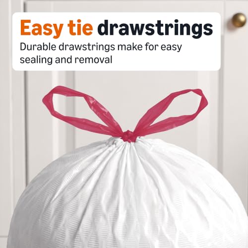Amazon Basics Extra Strong & Flex Tall Kitchen Drawstring Trash Bags, Citrus Scent, 13 Gallon, 40 Count - size: 40 Count