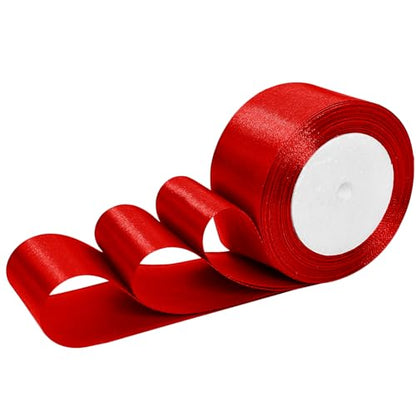 Luomorgo 2 Inch Satin Ribbon, 25 Yards, Red - color: Red, size: 2 inch x 25 yards